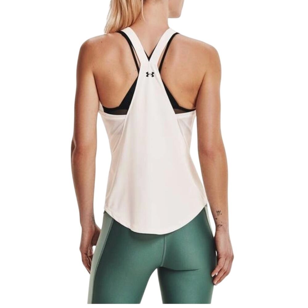 Under Armour Women's Small White Project Rock HeatGear Relaxed Cut Tank Top
